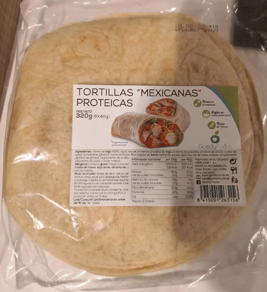Tortillas mexicanas proteicas