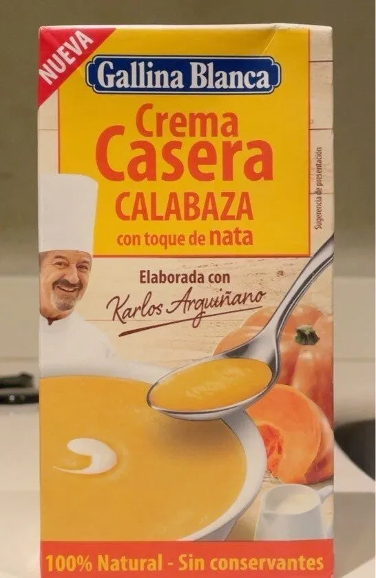 Crema casera calabaza con toque de nata