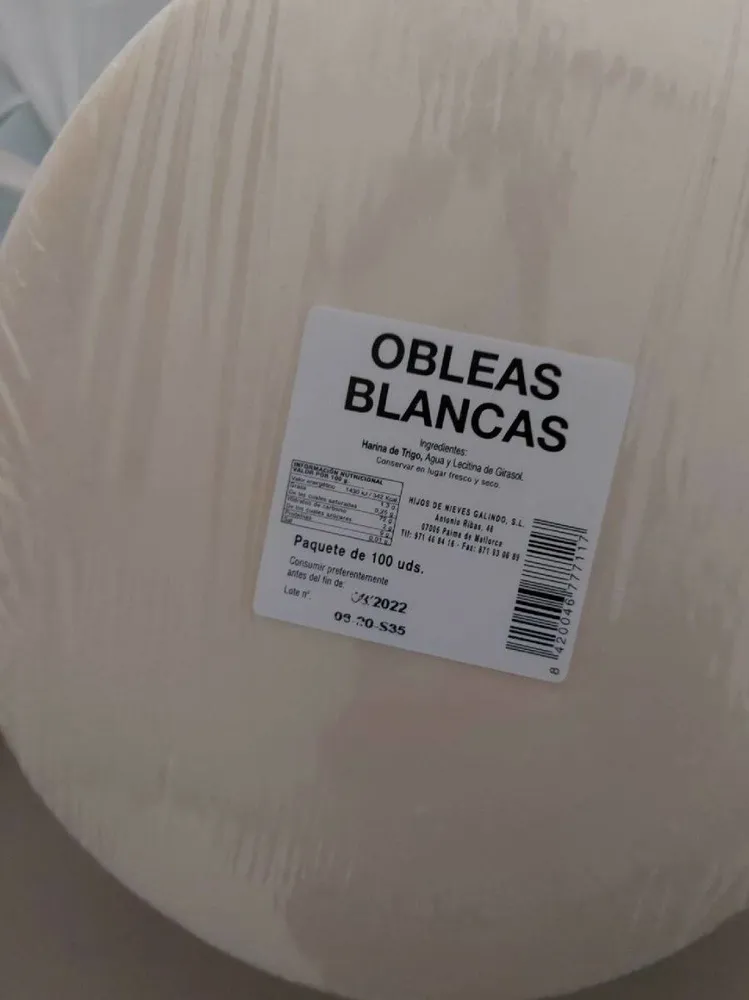 Obleas blancas redondas