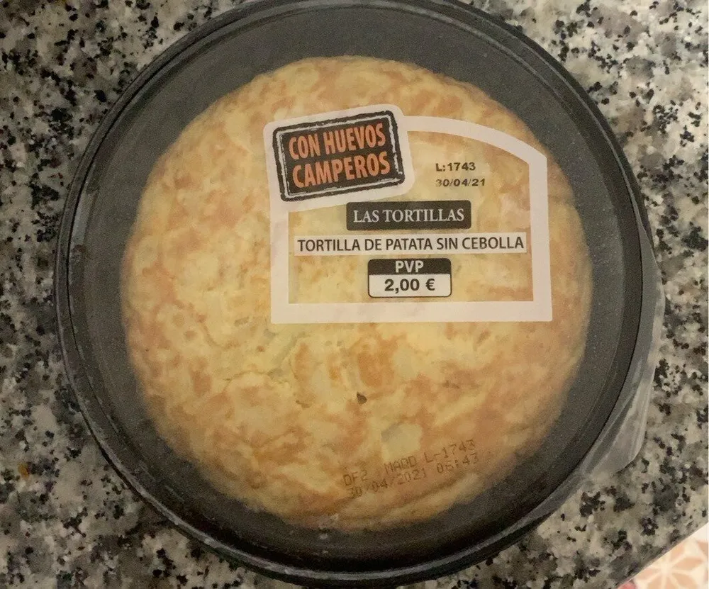 Tortilla de patata sin cebolla