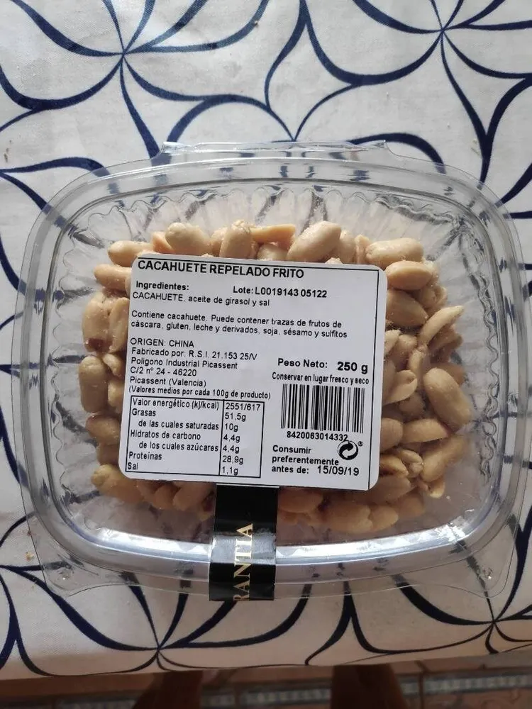 Cacahuete repelado frito