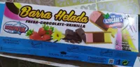 Barra helada de fresa, chocolate y vainilla