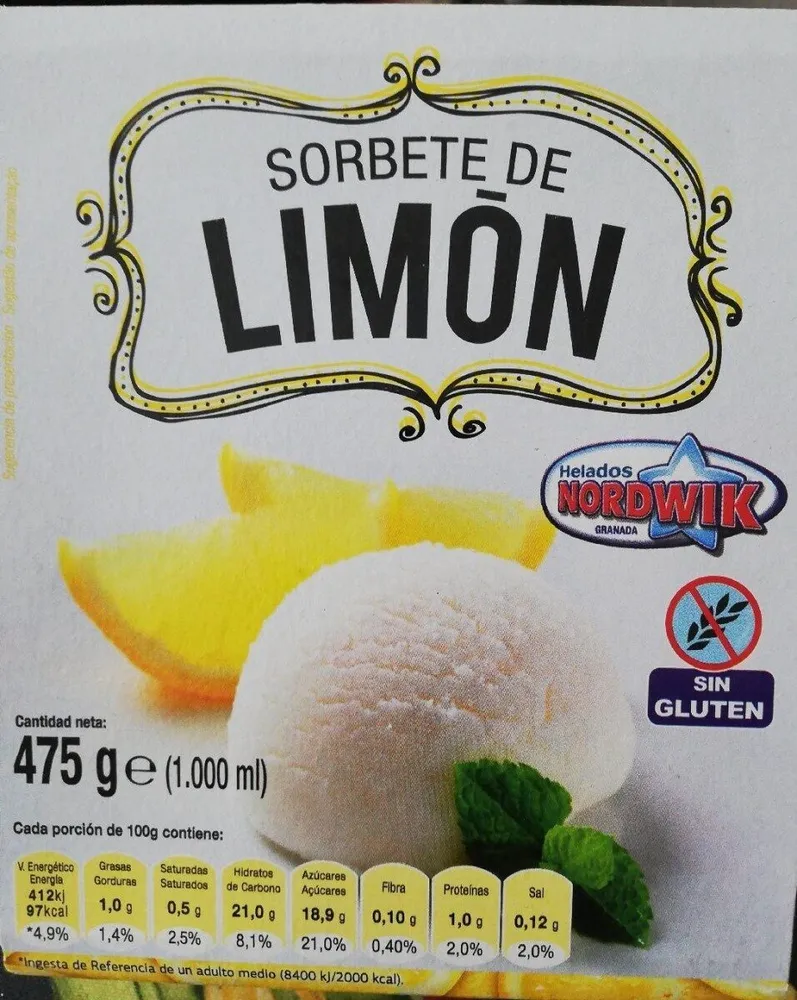 Sorbete de limón