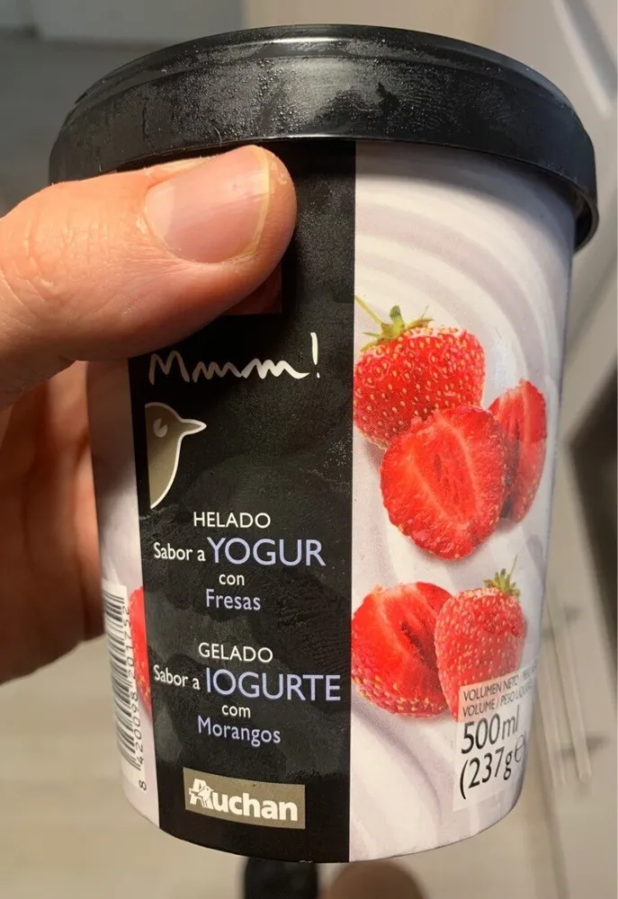 Helado de Yogur con Fresas