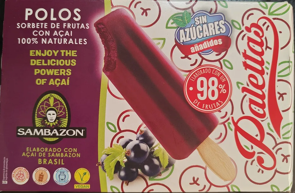 Sorbete de frutas con açai