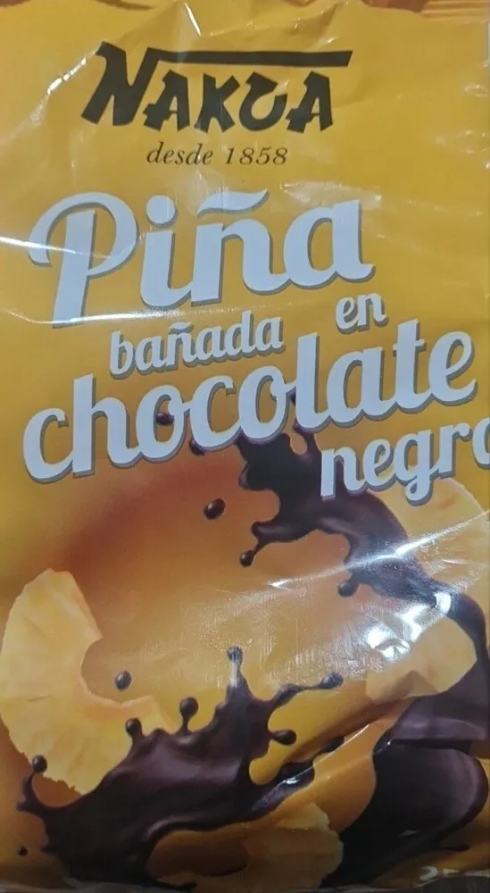 Piña bañada en chicolate