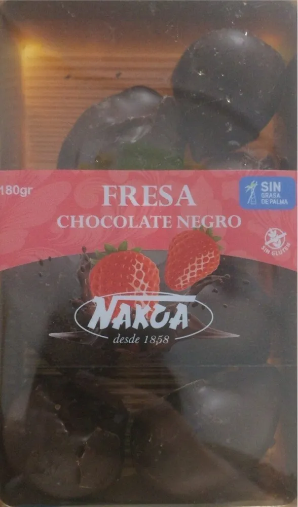 Fresa con chocolate negro