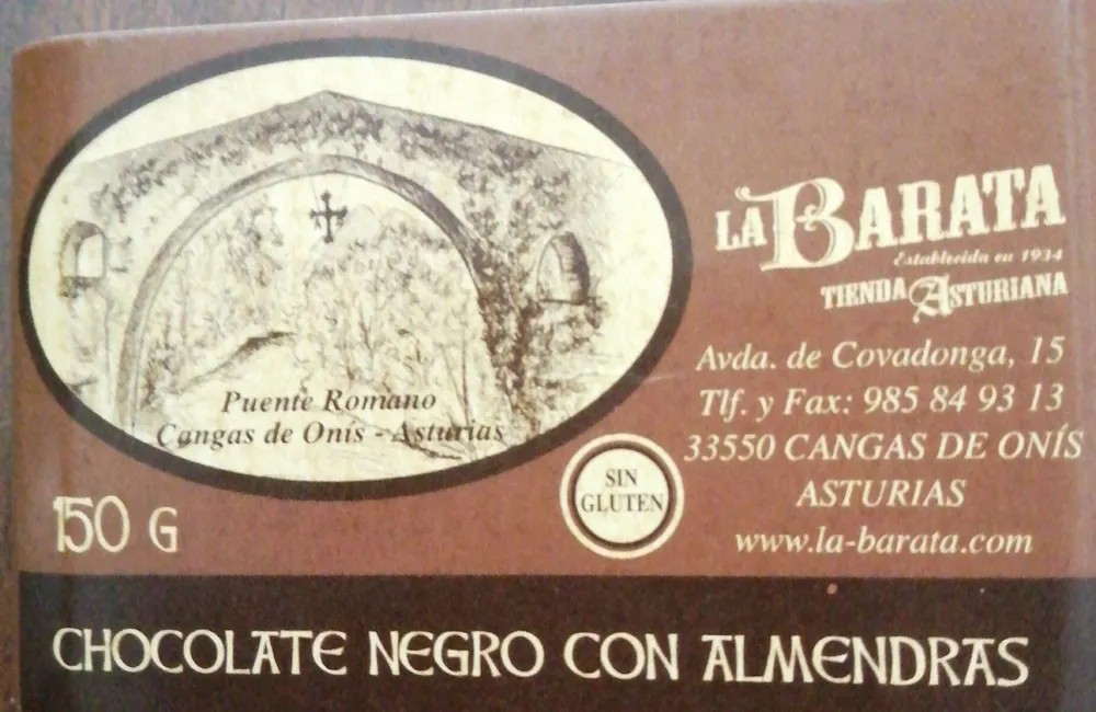 Chocolate negro con almendras
