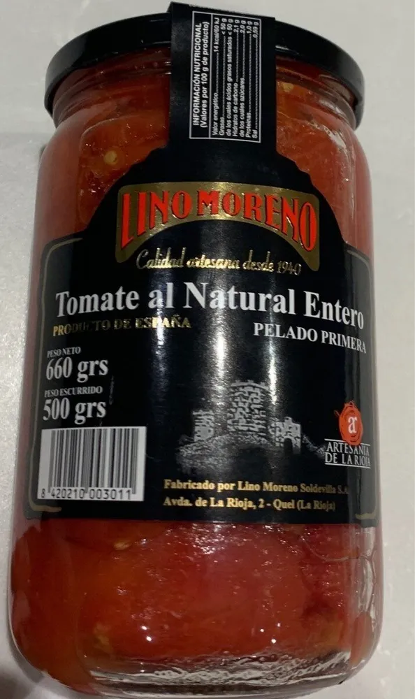 Tomate al natural entero