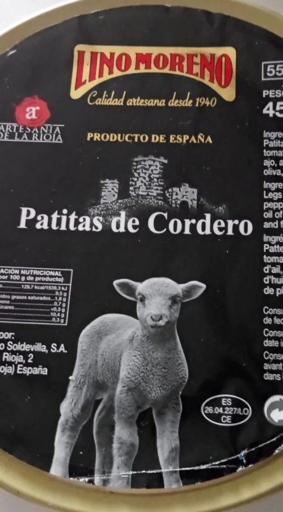 Patitas de cordero