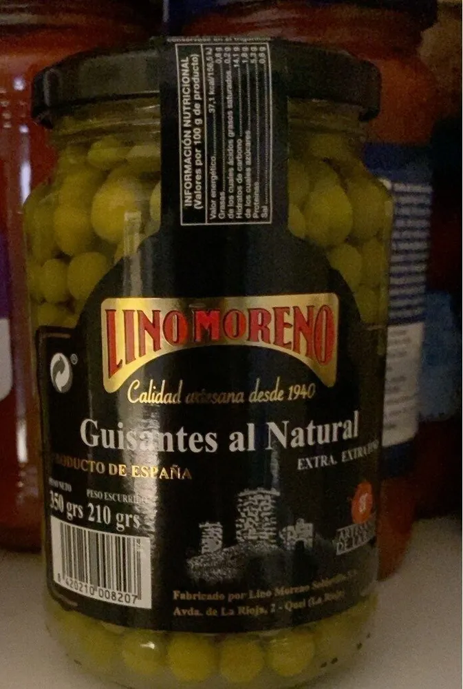 Guisantes al natural