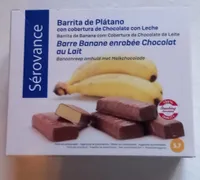 Barre banane enrobée chocolat au lait