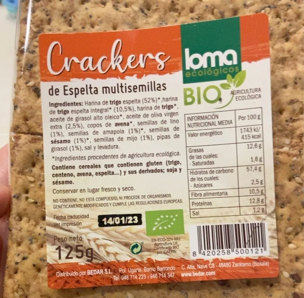 Crackers de espelta multisemillas