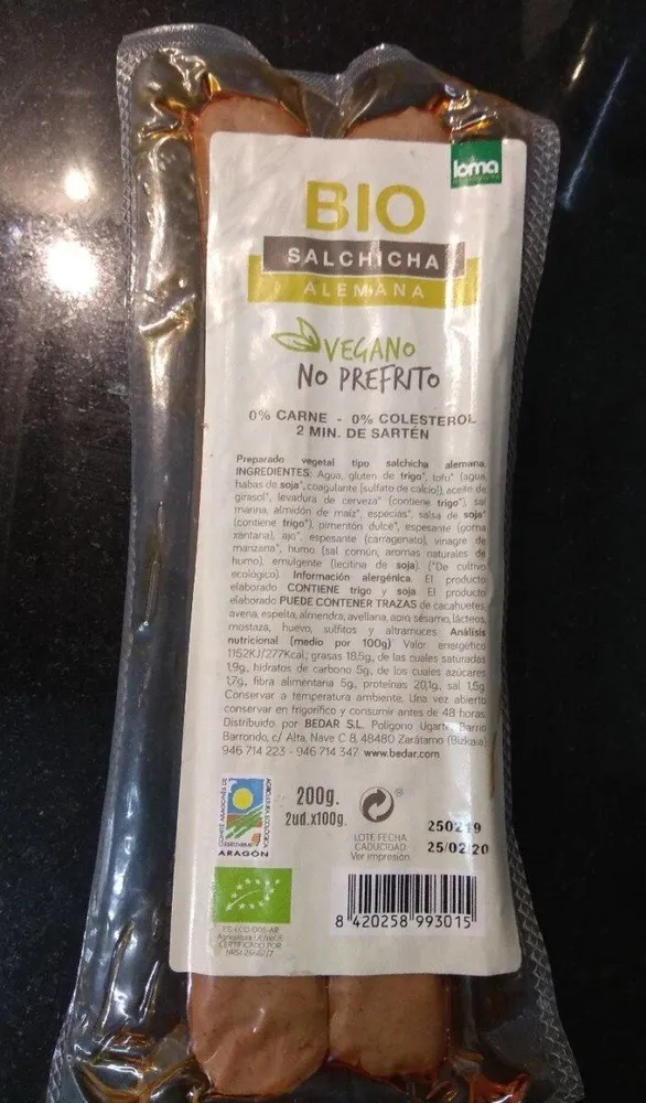 Bio salchicha alemana