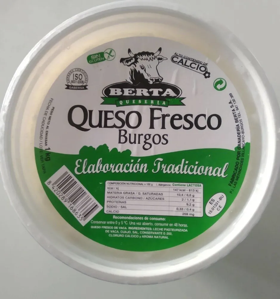 Queso fresco Burgos