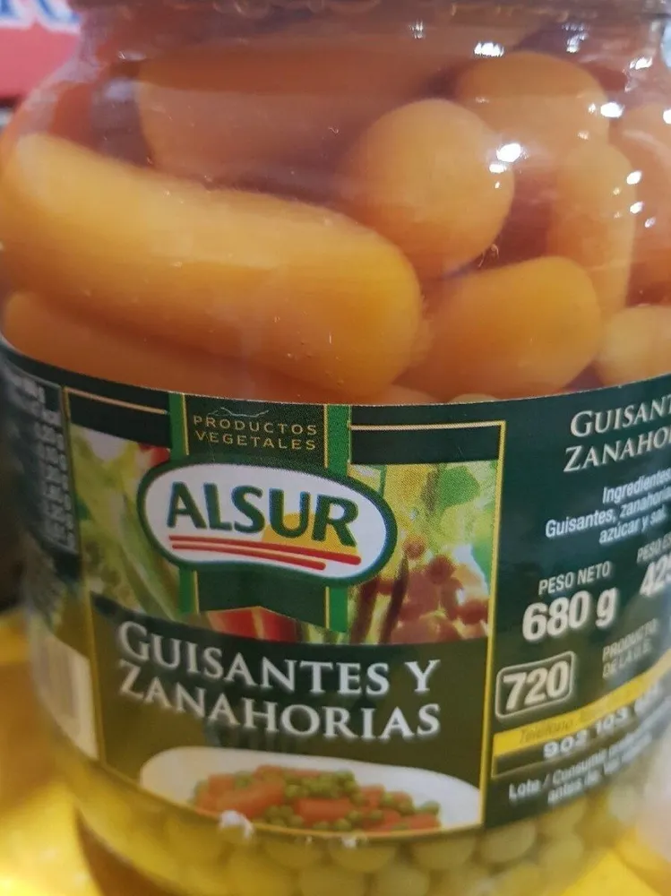Guisantes y zanahoria baby