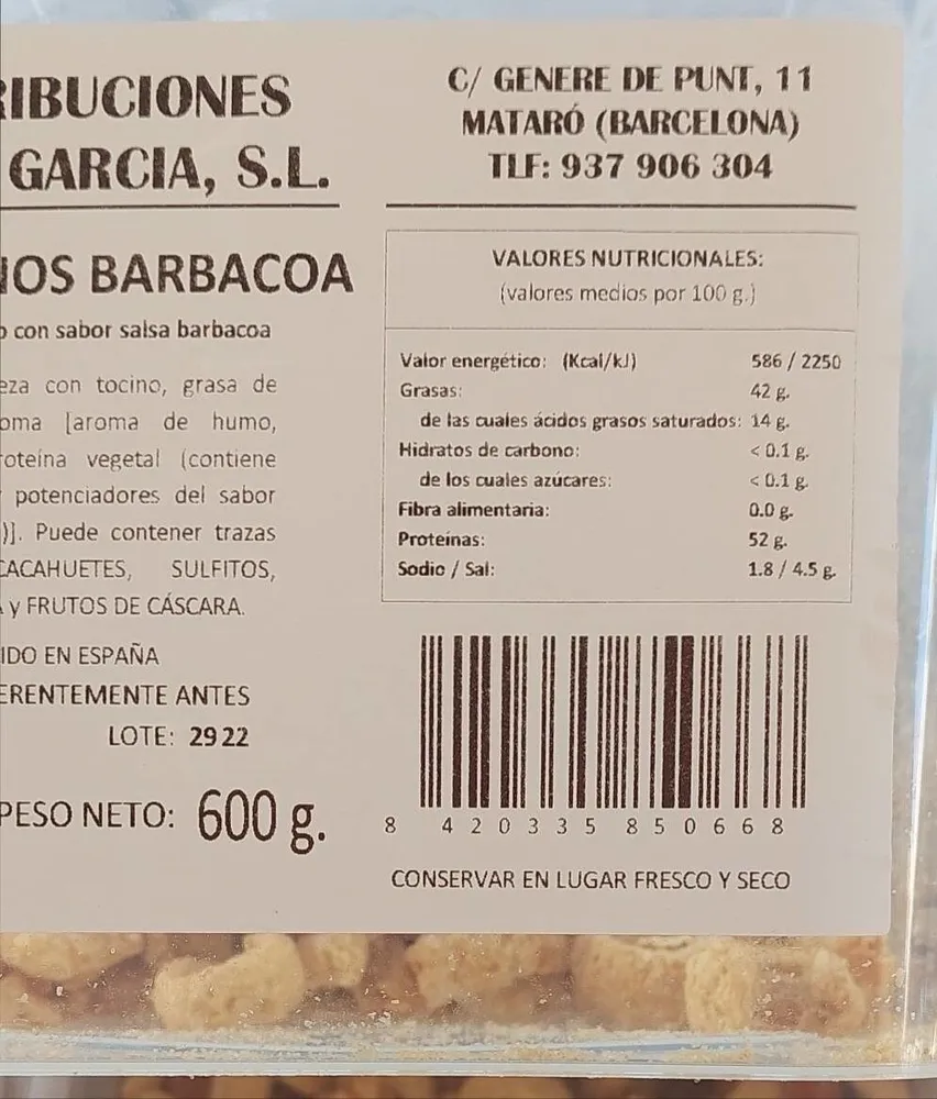 Torreznos barbacoa