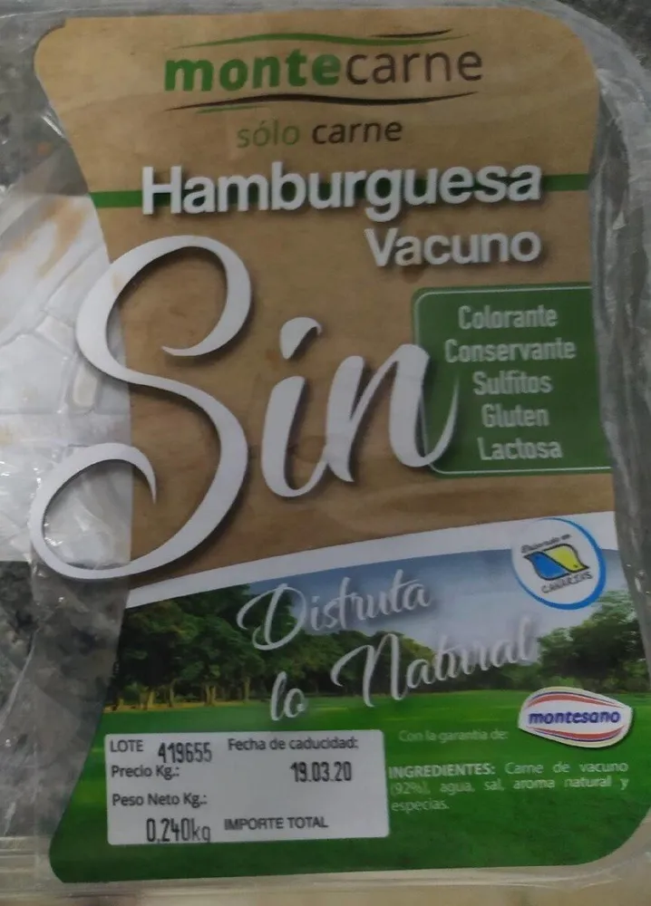 Hamburguesa Vacuno.