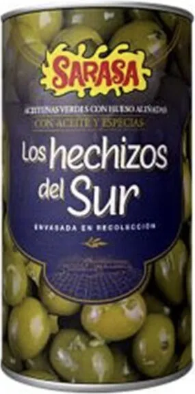 Aceitunas verdes aliñadas con hueso