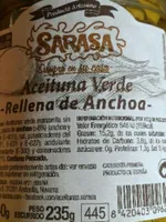Aceitunas verdes rellenas de anchoa