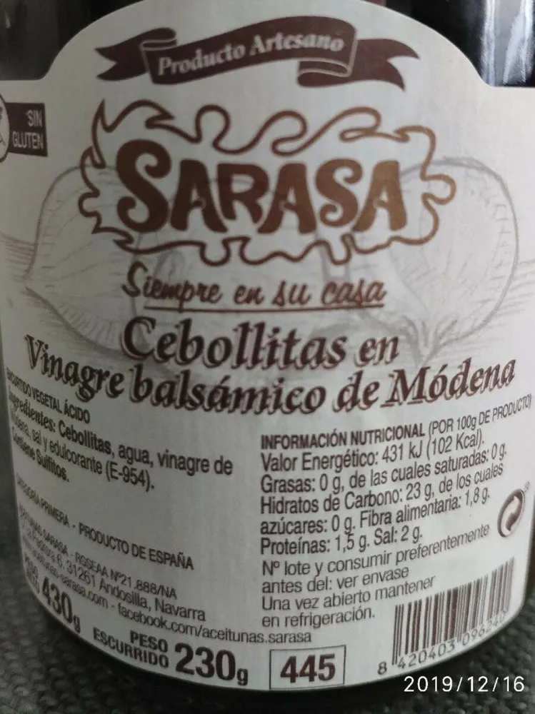Cebollitas en vinagre balsámico de modena