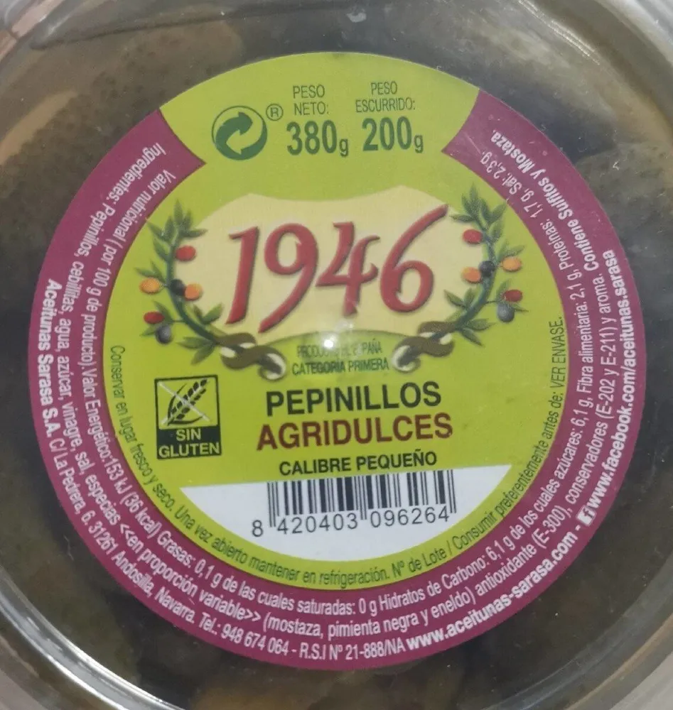 Pepinillos agridulces