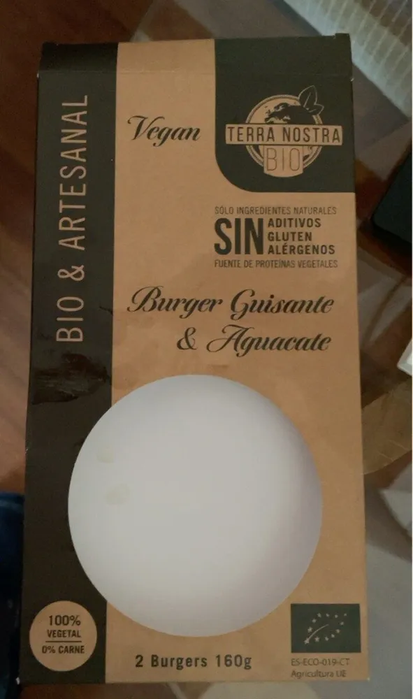 Burguer guisante y aguacate