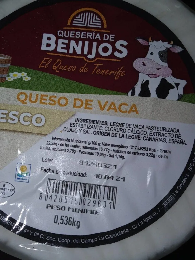 Queso de vaca fresco