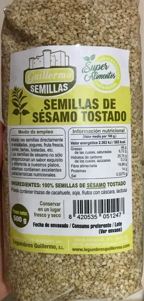 Semillas de sésamo tostado