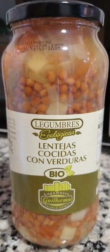 Lentejas cocidas con verduras