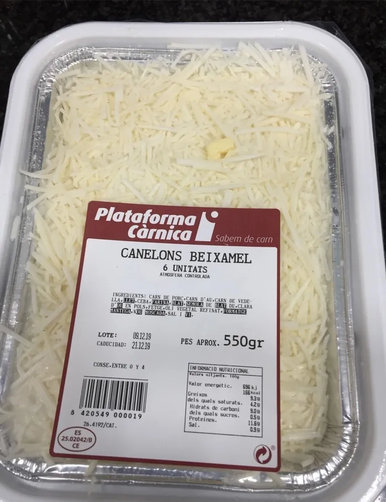 Canelons beixamel