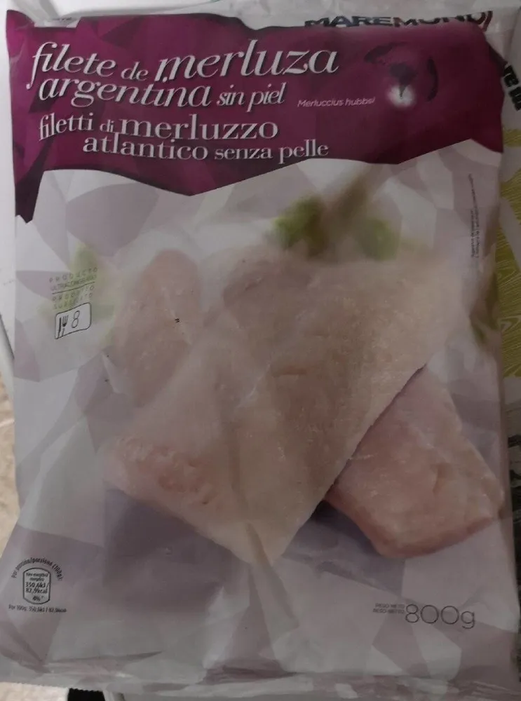 Filete de merluza Argentina sin piel