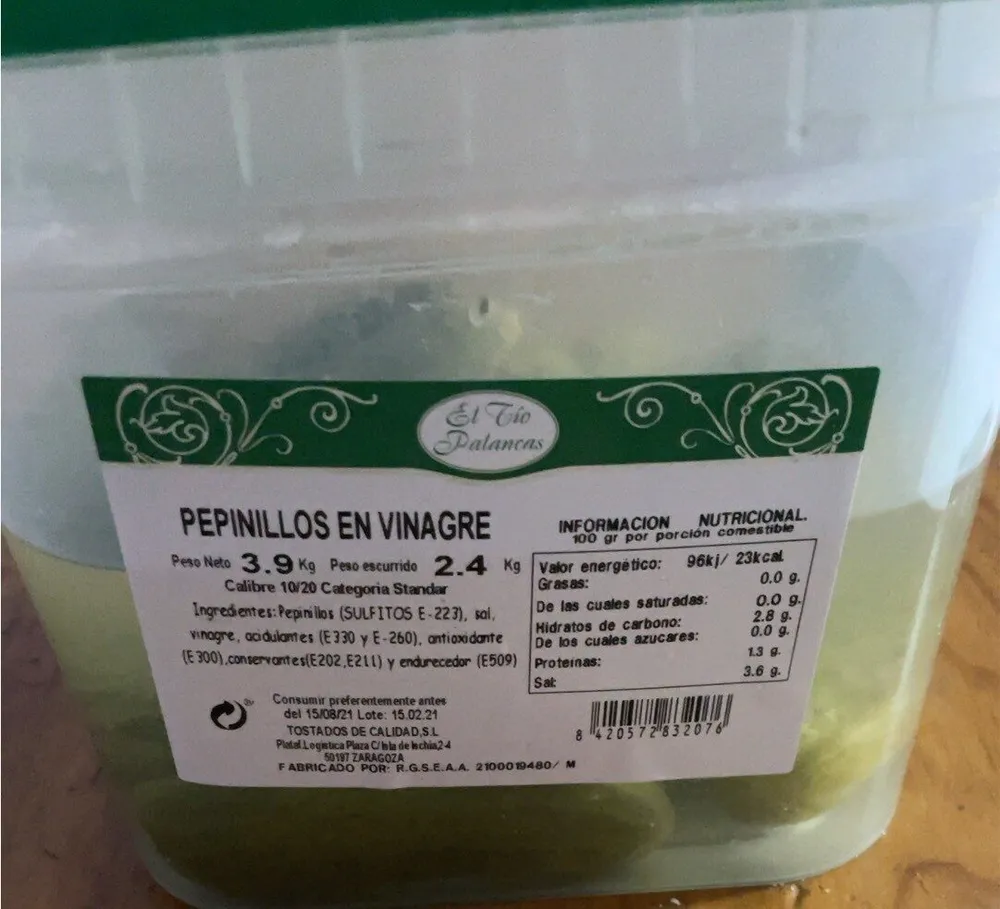 Pepinillos en vinagre