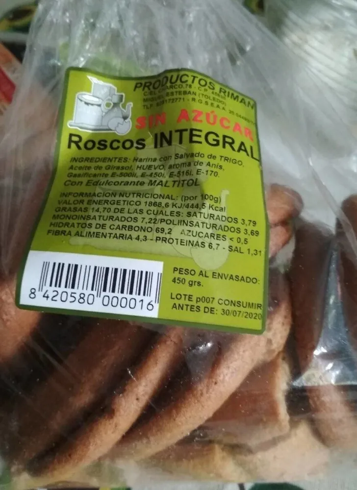 Roscos Integrales Sin Azúcar
