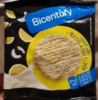Tortitas arroz con chocolate blanco trocitos de coco y limón
