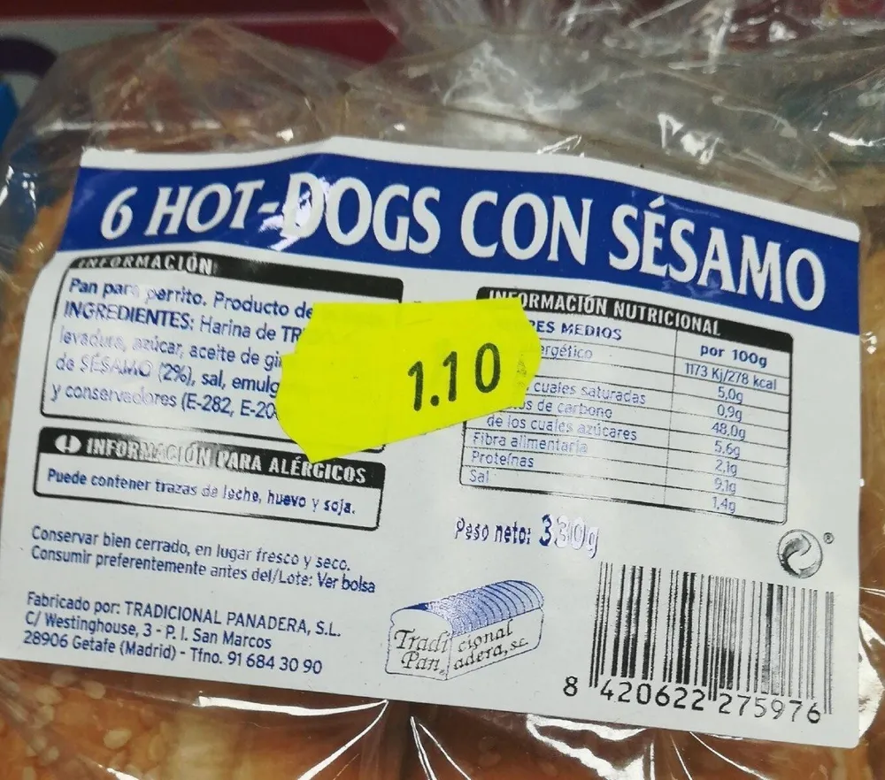 6 HOT-DOGS CON SÉSAMO