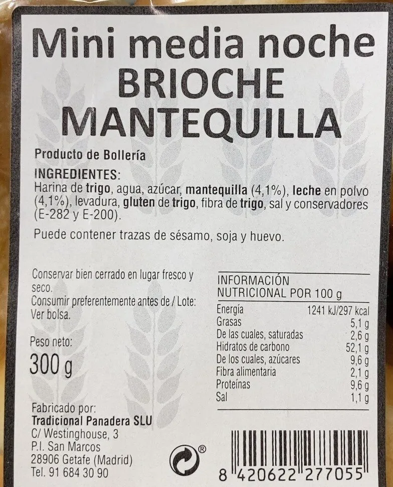 Mini media noche BRIOCHE MANTEQUILLA