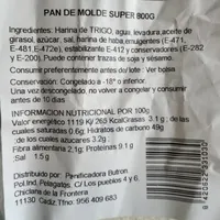 Pan de molde super 800g
