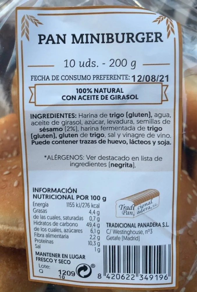 Pan miniburguer