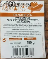 Pan de molde alto contenido en proteína