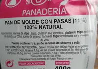 Pan molde con pasas