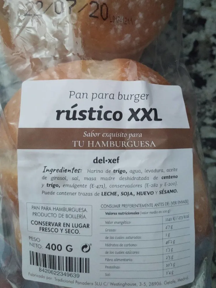Pan para burger rústico XXL