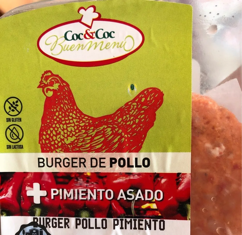 Burguer de pollo + pimiento asado