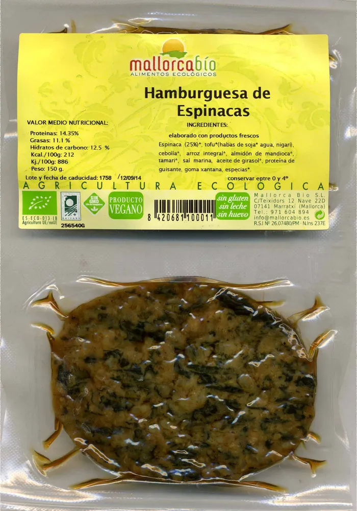 Veggie burguer espinacas