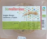 Veggie Burger calabaza y pasas