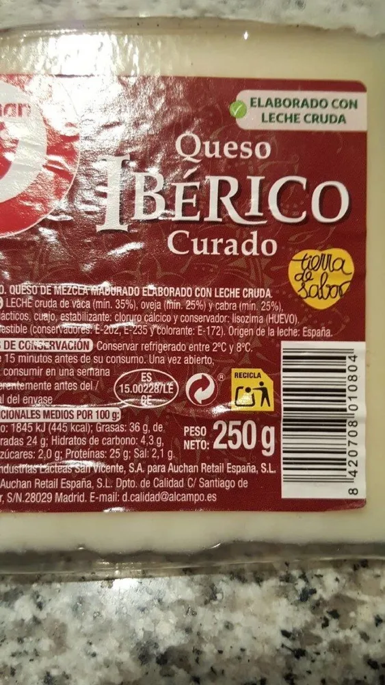 Queso iberico curado