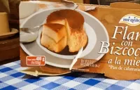 Flan con biscocho a la miel