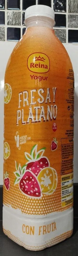 Yogur líquido fresa y plátano