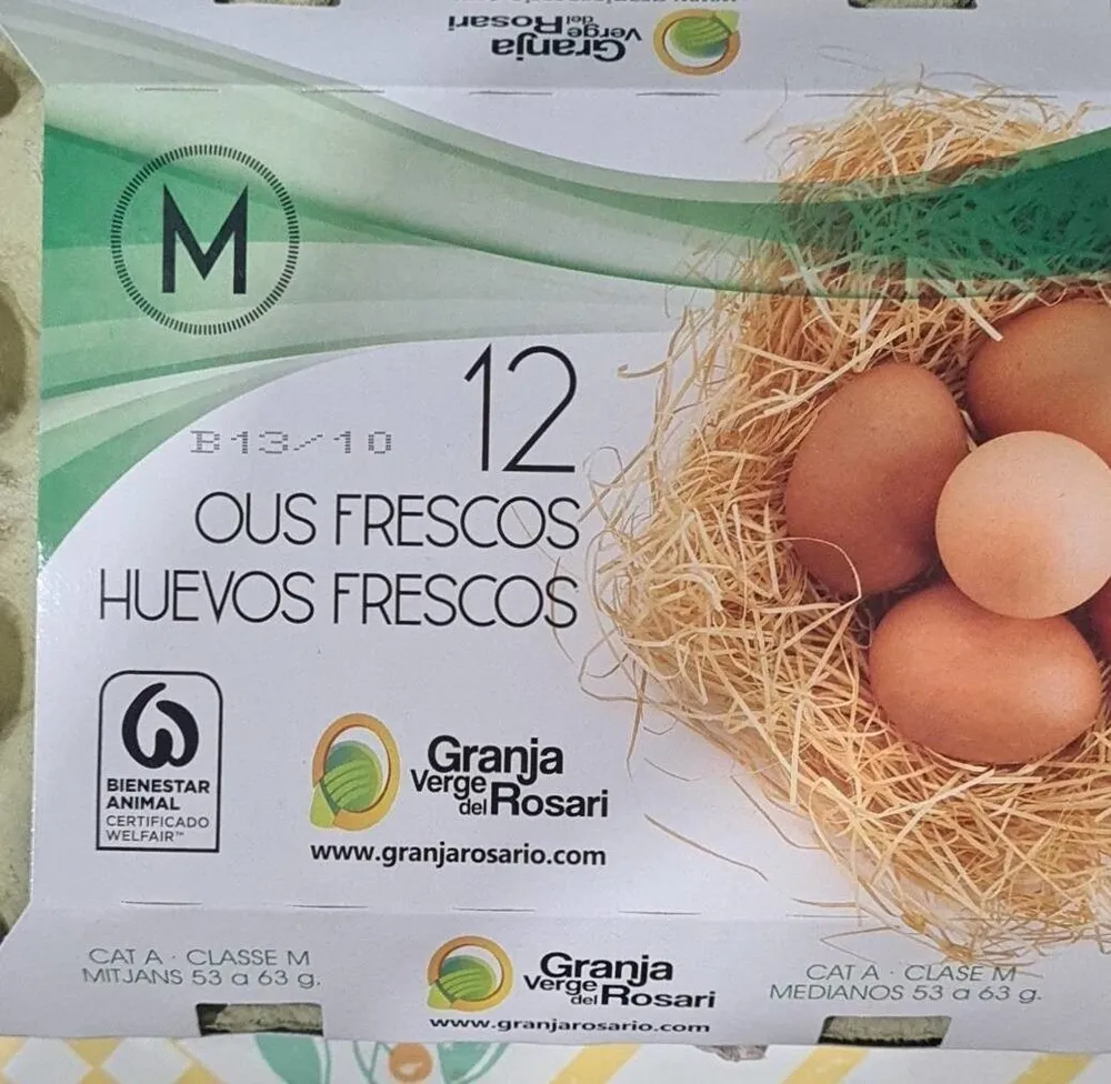 12 huevos frescos granja