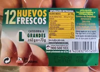 12 Huevos Frescos categoría A (Grandes)